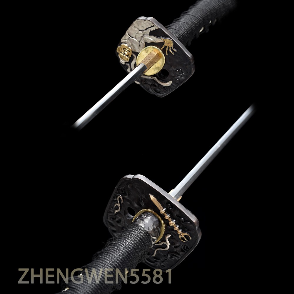 Real Hamon clay Tempered T10 Katana Samurai Battle Ready Sword Handmade Sharp