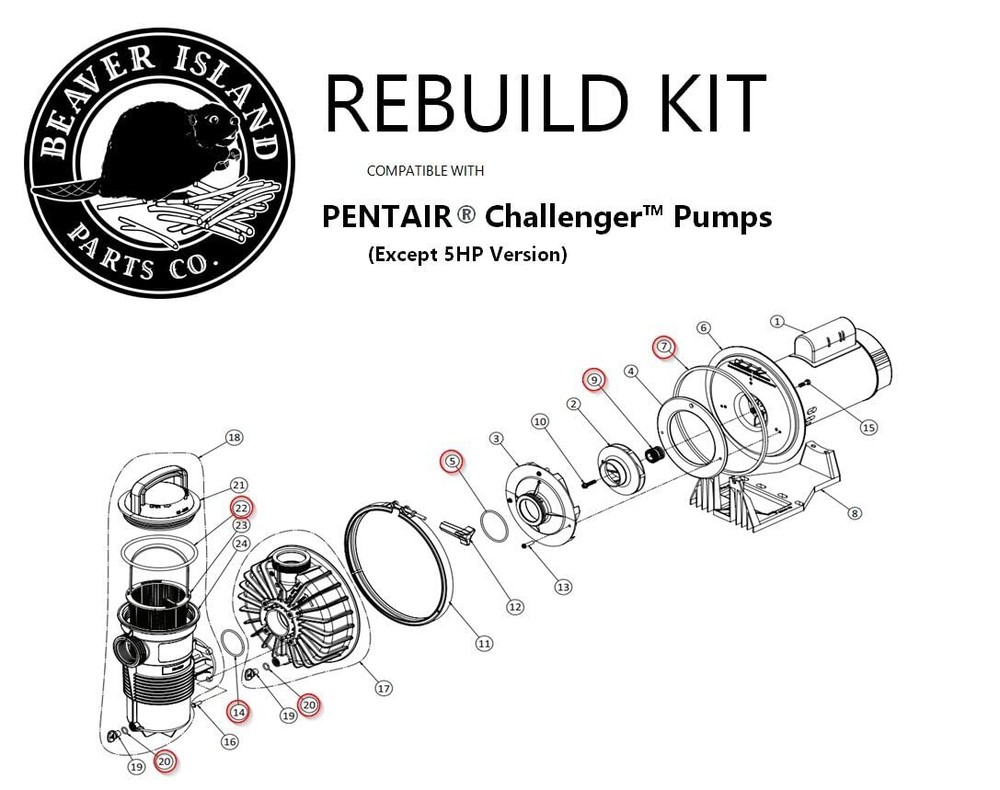 Replacement for Pentair & Sta-Rite Challenger All Models (Except 5HP), Pump O-Ri
