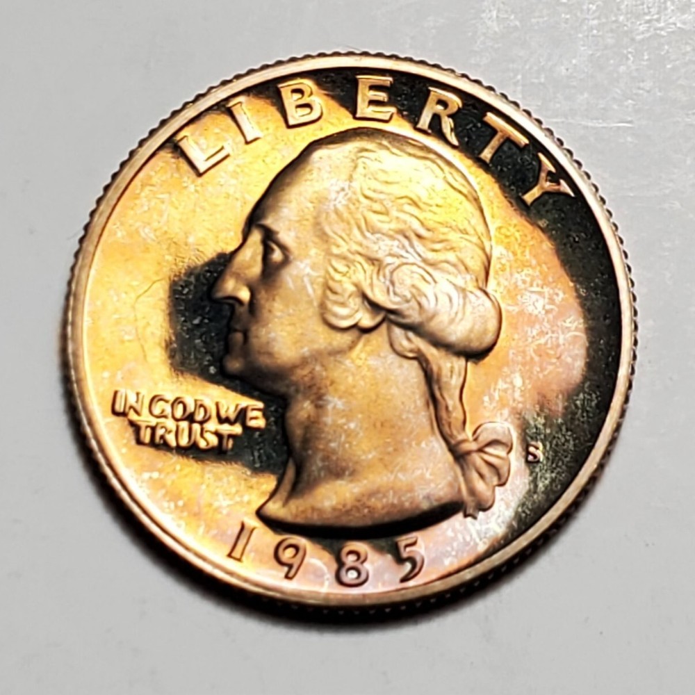 TONED 1985 S WASHINGTON QUARTER PROOF UNC #C6932