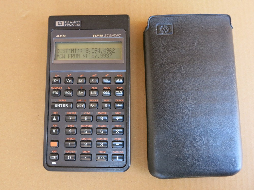 HP 42S RPN Scientific Calculator with a Case