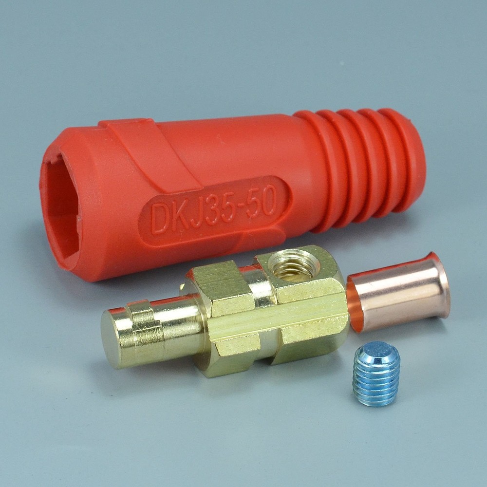 RIVERWELD TIG Welding Cable Panel Connector Plug 35-50mm, Red and Black