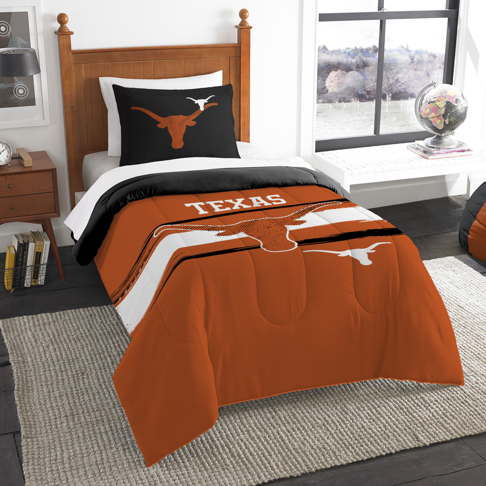 NCAA Officially Licensed Texas Longhorns Tide Comforter & Sham Set