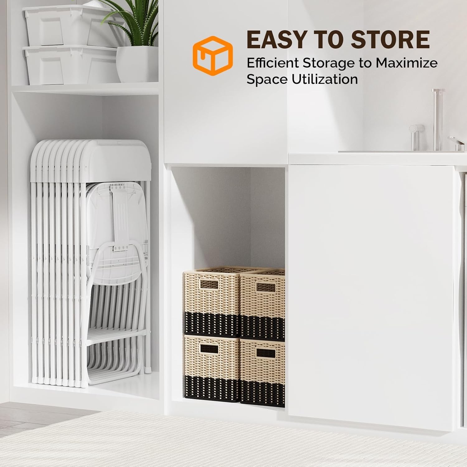 Garden 8Pack Plastic Folding Chairs Stackable Wedding Party Camping Dining Seats