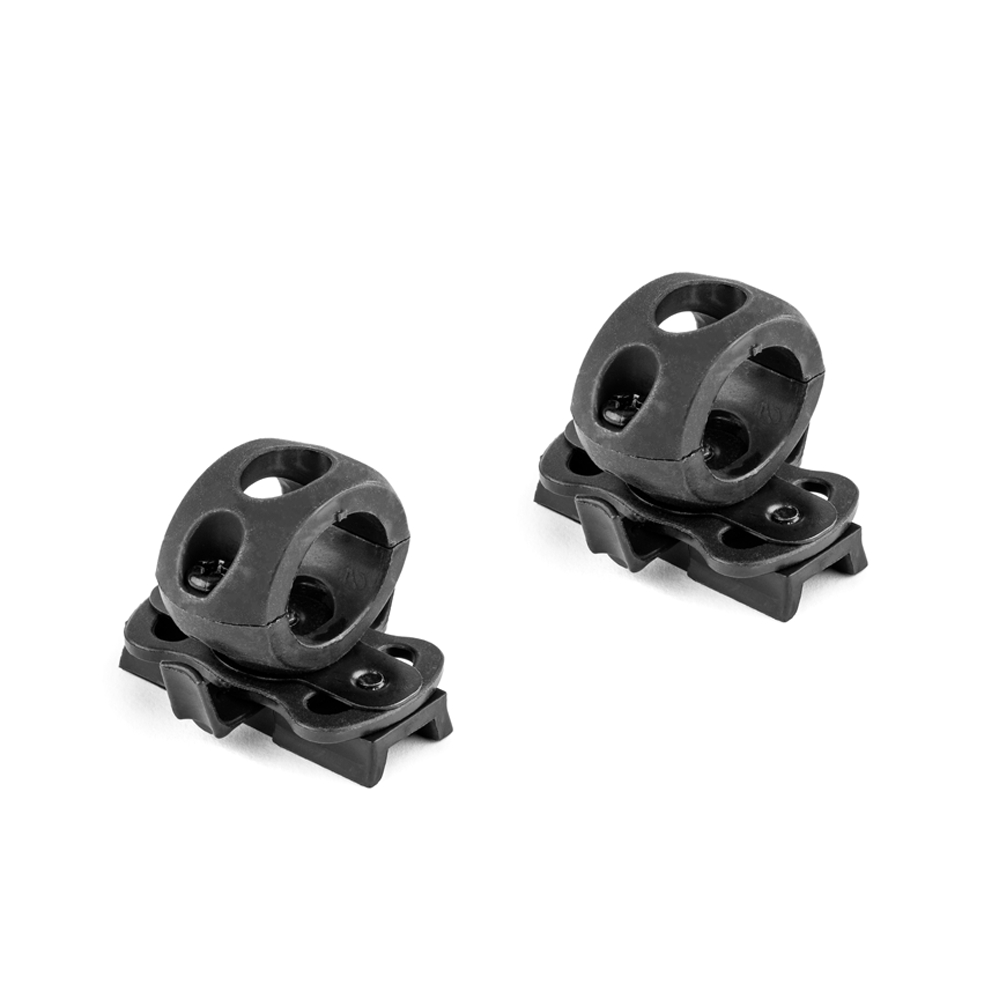Black 2 Pack Helmet Rail System Single Clamp Accessory Ring 1" ARC Light Laser