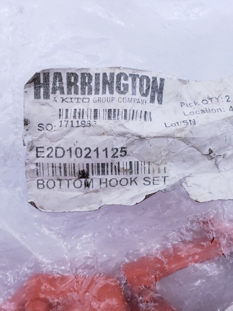Harrington E2D1021125 40T 19 Bottom Hook Assembly