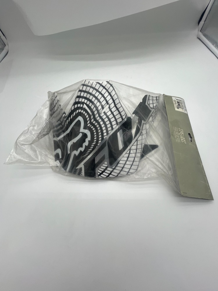 VINTAGE FOX V3 VORTEX HELMET VISOR BLACK/WHITE/SILVER