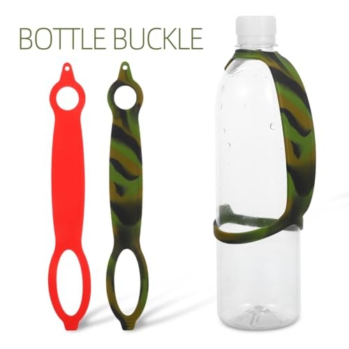 2pcs Silicone Water Bottle Carrier Grip Strap Keychain Loop Handheld Bottle