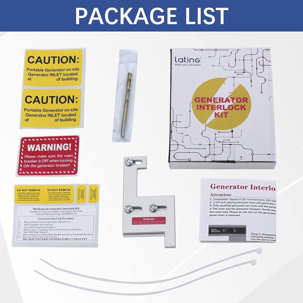 Durable Generator Interlock for GE Vertical Panels 150/200 Amps - Easy Install