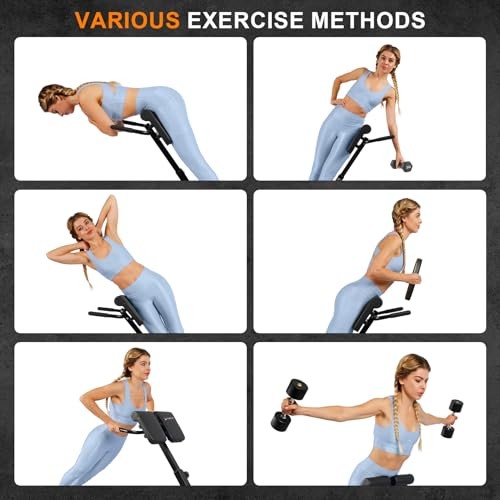 Roman Chair,Foldable Back Extension Machine,Adjustable Ab Back Extension Black