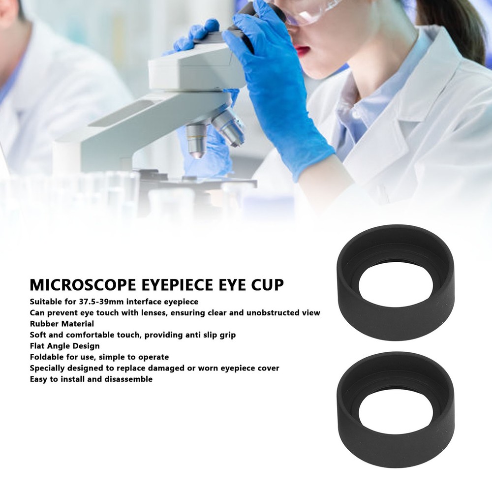 2 Pcs Microscope Eyepiece Eye Cup 41mm Diameter Flat Angle Rubber Eyepiece Cover