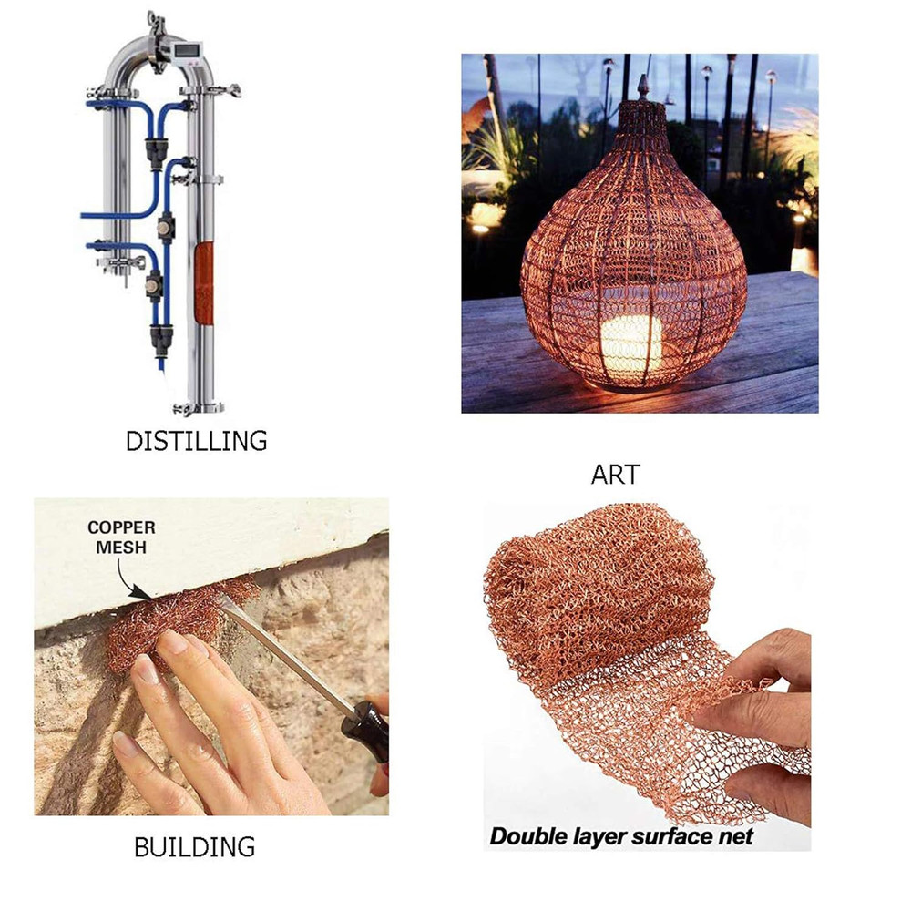 Copper Mesh Rodent Control Copper Mesh Roll, Sturdy Pure Copper Stuff-Fit Wire M