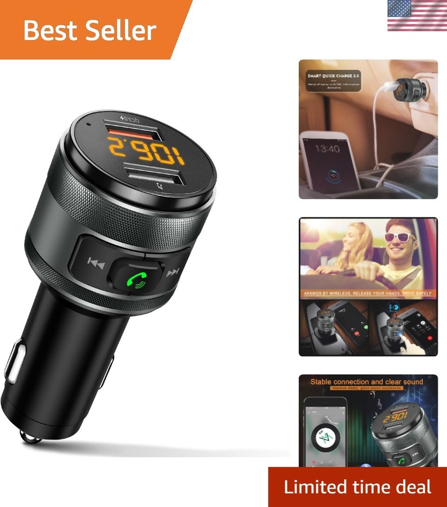 Upgrade Your Drive: Bluetooth FM Transmitter, Fast Charger & Hands-Free Calling