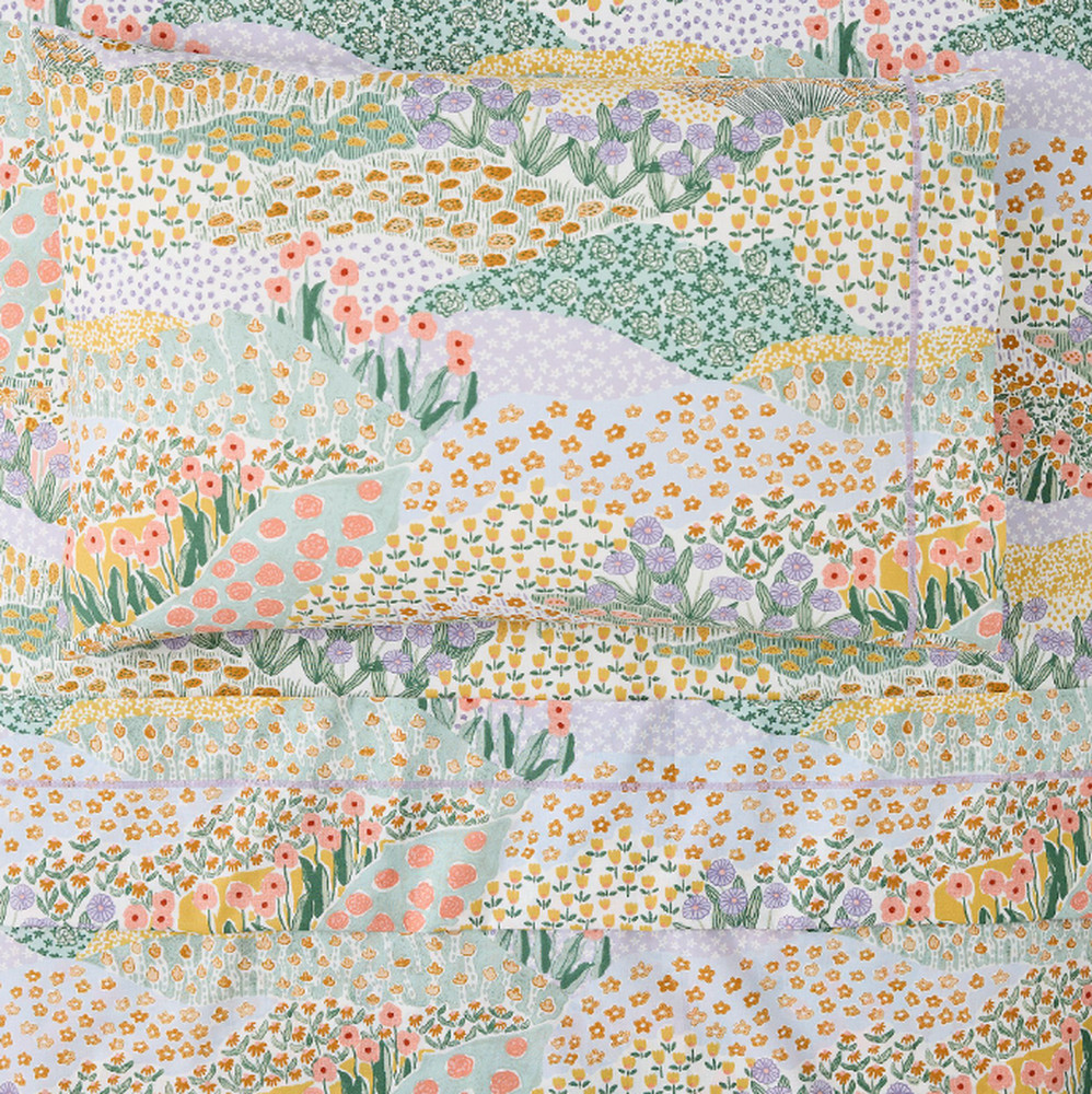 Flower Field Sheet Set, 100% cotton.