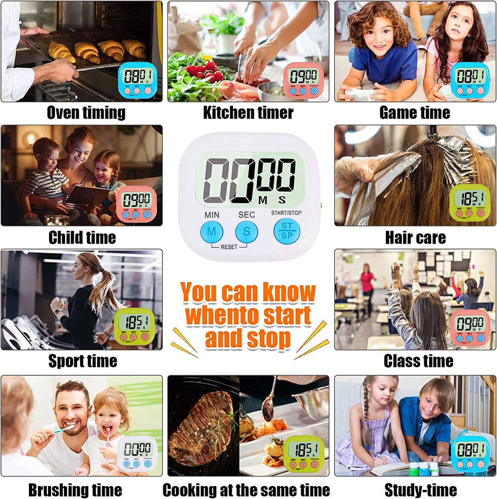 4-Piece Multi-Function Electronic Timer, Learning Management, Suitable for Kitch