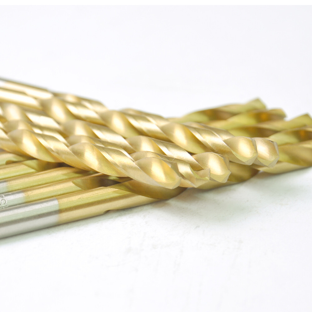 Drillforce 10PCS 23/64" Titanium Drill Bits Set HSS Metal Woodworking Drill Bit