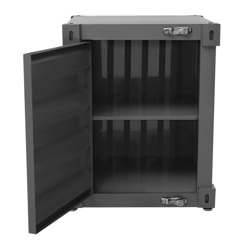 Floorstanding Side Table, Industrial Style Container Cabinet, Iron Bedside Table