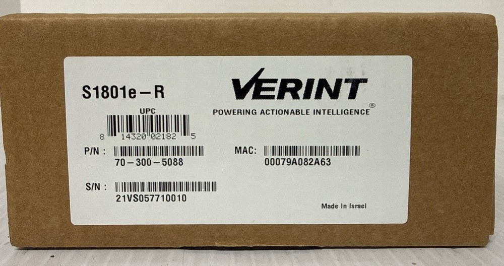 Verint Video Decoder  S1801e-R (70-300-5088) Single- Port H.264 Video Decoder