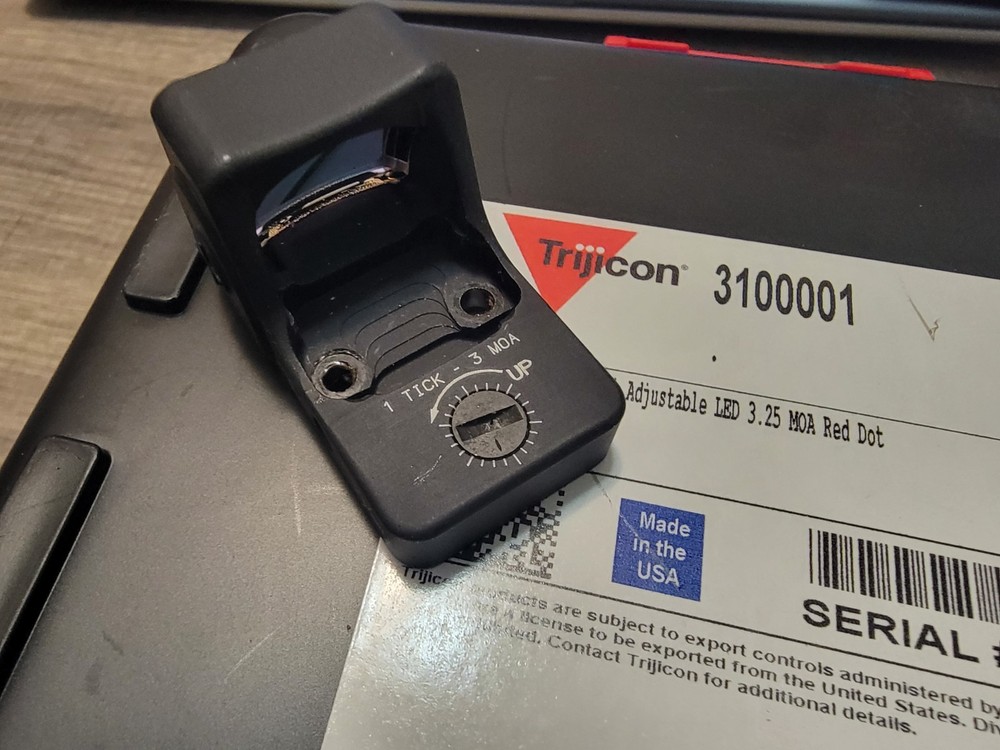 Trijicon RMRcc Sight Adjustable LED 3.25 MOA Red Dot Mounted Never shot