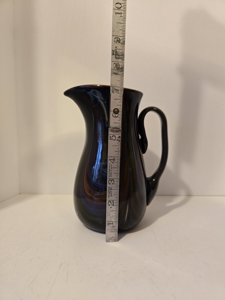 Hand Made Blown Art Glass Pitcher Signed