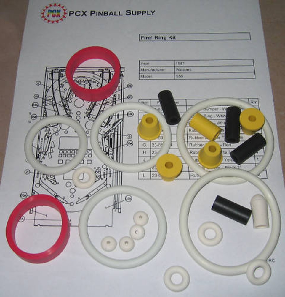 1987 Williams Fire! Pinball Rubber Ring Kit