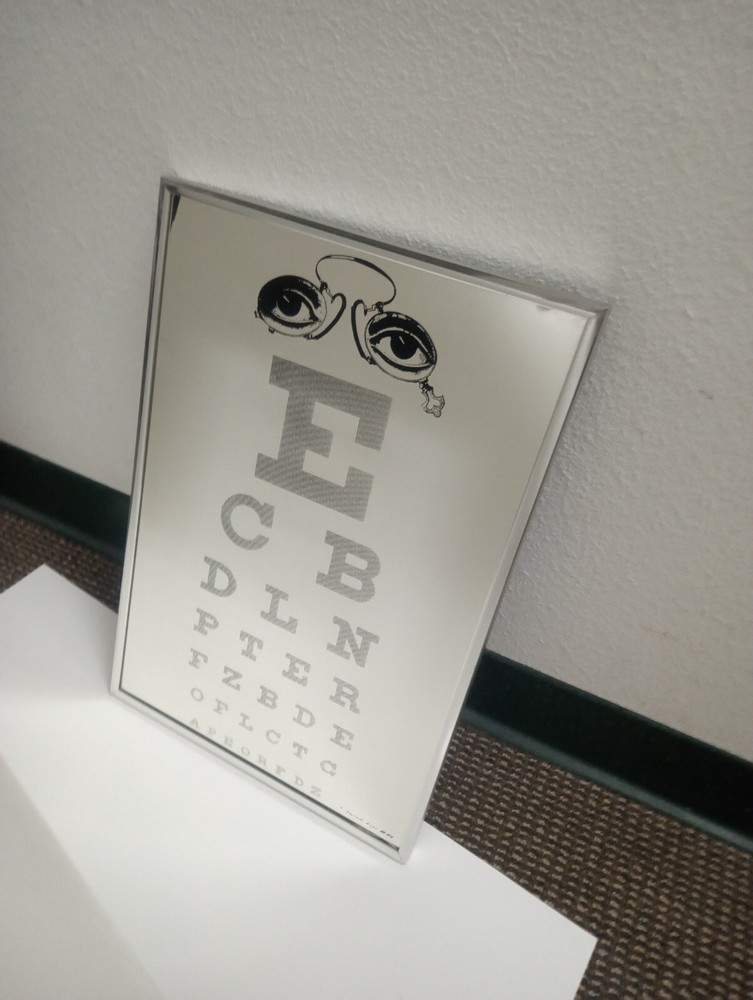 OPTOMETRY - 1976 Eye Chart Vision Test Mirror Optical Wall Art Infinite Alpha