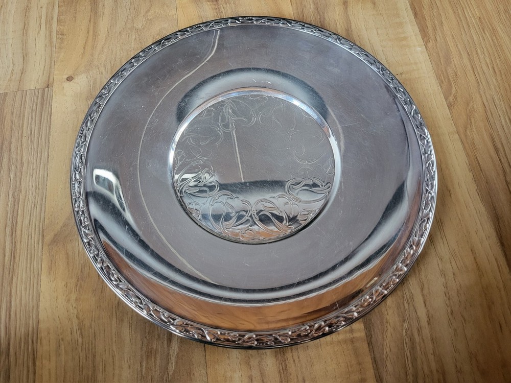 Vintage Wm A Rogers Meadowbrook Silverplate 10" Dish