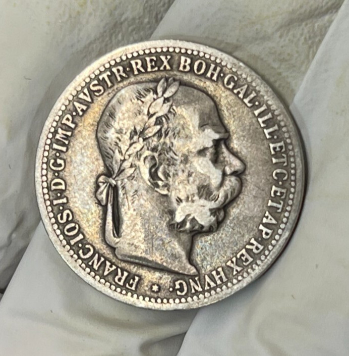 1895 Austria One Corona Silver Coin