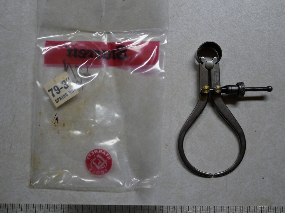 Starrett 79B-3 Yankee Spring-Type Outside Caliper, Spring Nut, 3"