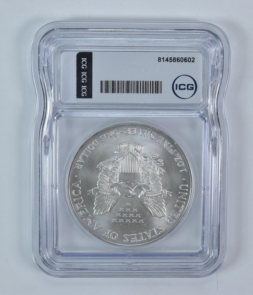 2004 American Silver Eagle Mint Error Struck Thru Authentic ICG