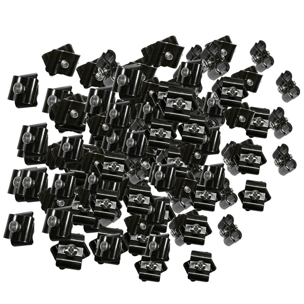 100 Pc Gloss Black Wire Grid Connector Clamp Joiner Panel Storage Clipping Snap