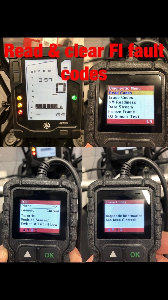 Yamaha FI, OBD2 fault code scanner diagnostic tool XSR 900 2022