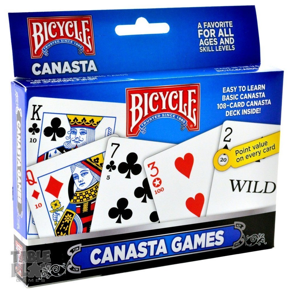 Bicycle 2-Pack Canasta Playing Cards Games Standard Each has Point Value w/Rules