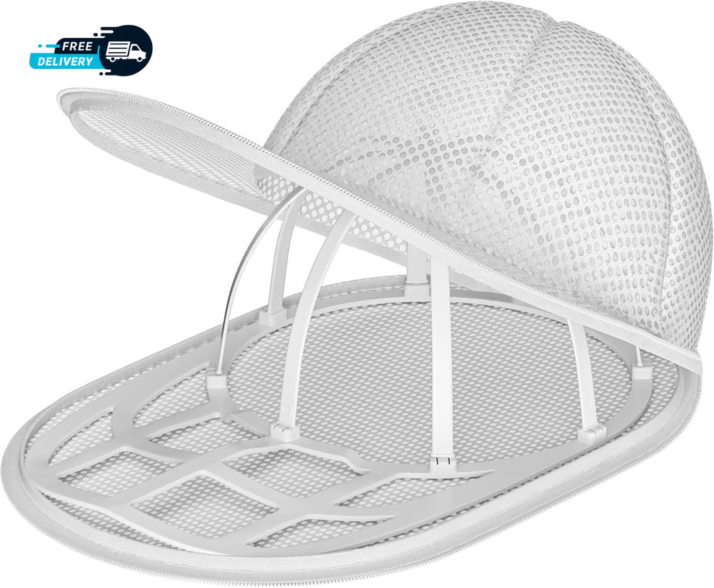 Hat Washer Cage with Snap Lock - Machine/Dryer Safe Compact Hat Cleaner