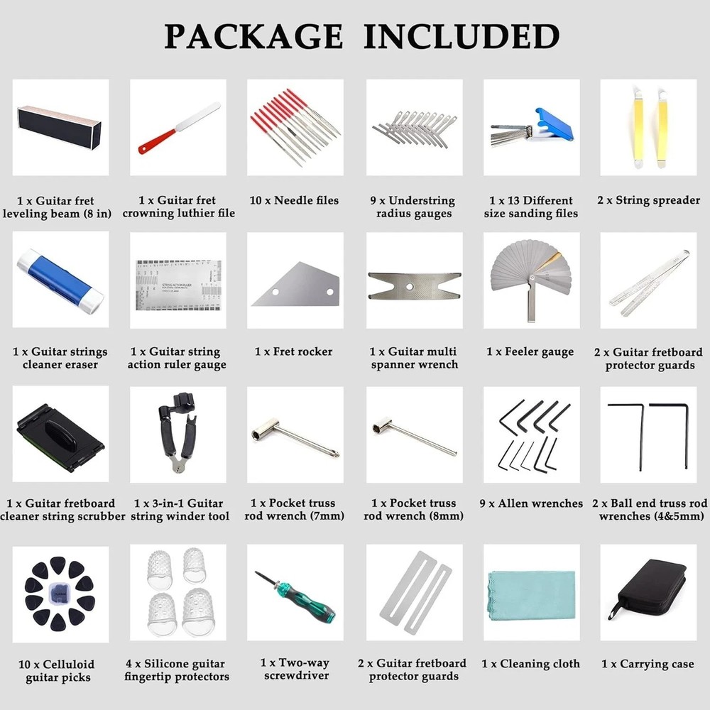 Guitar Maintenance Kit - Setup Tools for String Instruments