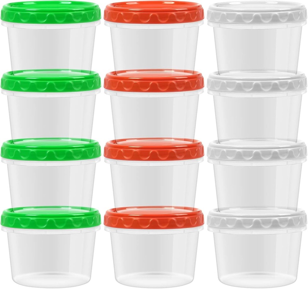 8 oz Small Freezer Containers W/ Lids Stackable Plastic Food Storage Container 1