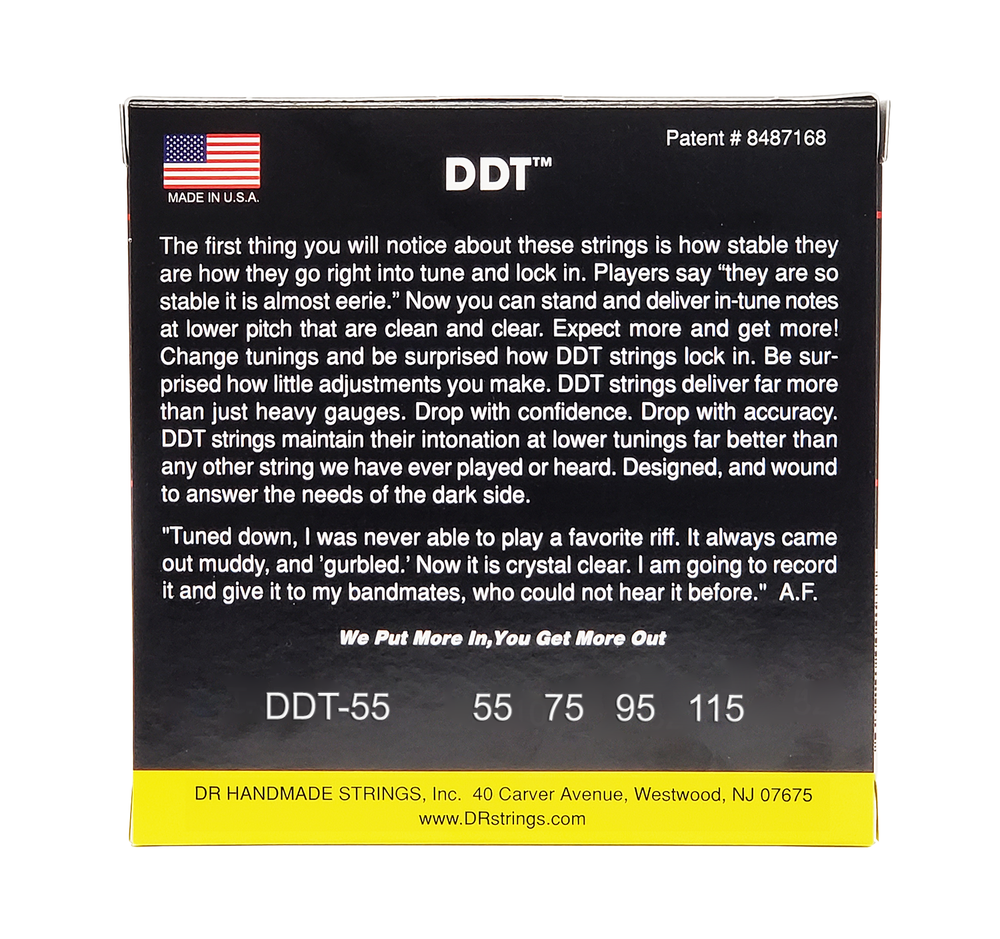 DR Strings DDT - Drop Down Tuning Bass Strings: Extra Heavy 55-115 [DDT-55]