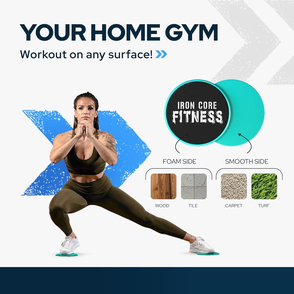 Multi Pack Core Sliders for Working Out, Dual Sided Exercise Gliding Discs (2 pa