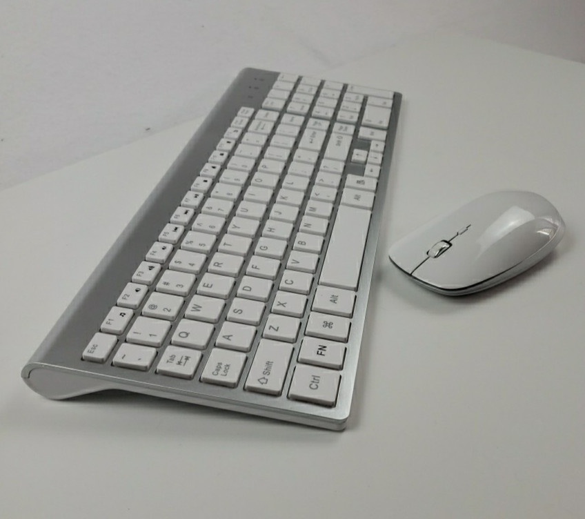 Ultra Silent Wireless Keyboard and Mouse Combo, Slim Compact Keyboard Mouse Set