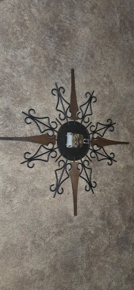 Welby Mid Century Sunburst Wall Clock