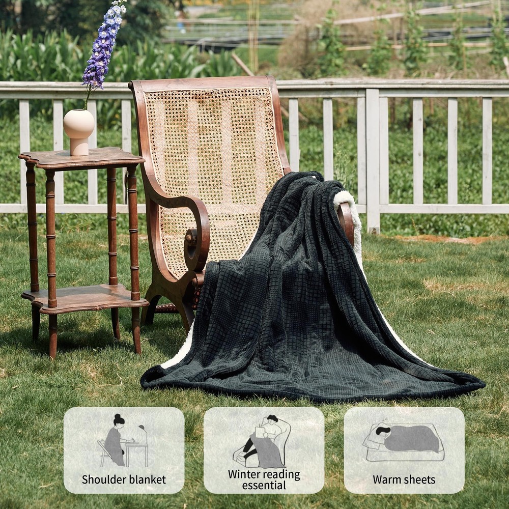 Texciting Heated Blanket Electric Throw Throw, Black