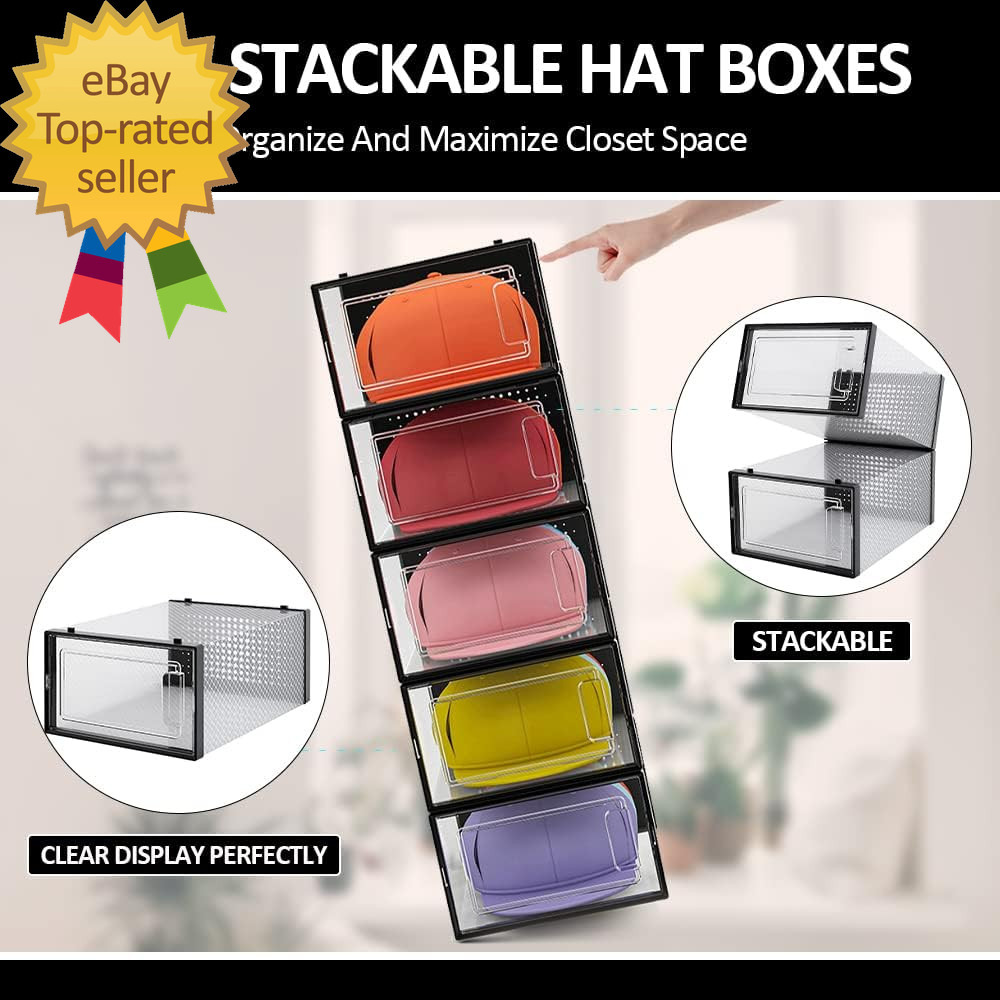 Hat Organizer for Baseball Caps Hat Storage Box Showcase Baseball Caps