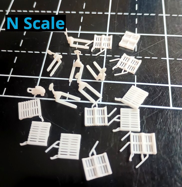 N Scale Pallet Jacks (6pcs) and Pallets (11pcs)
