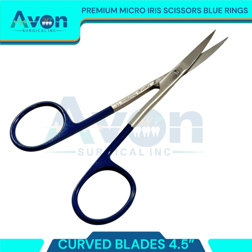 4.5" Iris Scissors with Sharp Curved Blades Precise Dissections Premium Grade
