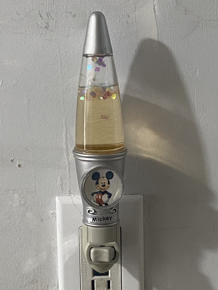 Disney Mickey Mouse Magic Sparkle Motion Lava Lamp Bubble Night Light (Plug In)