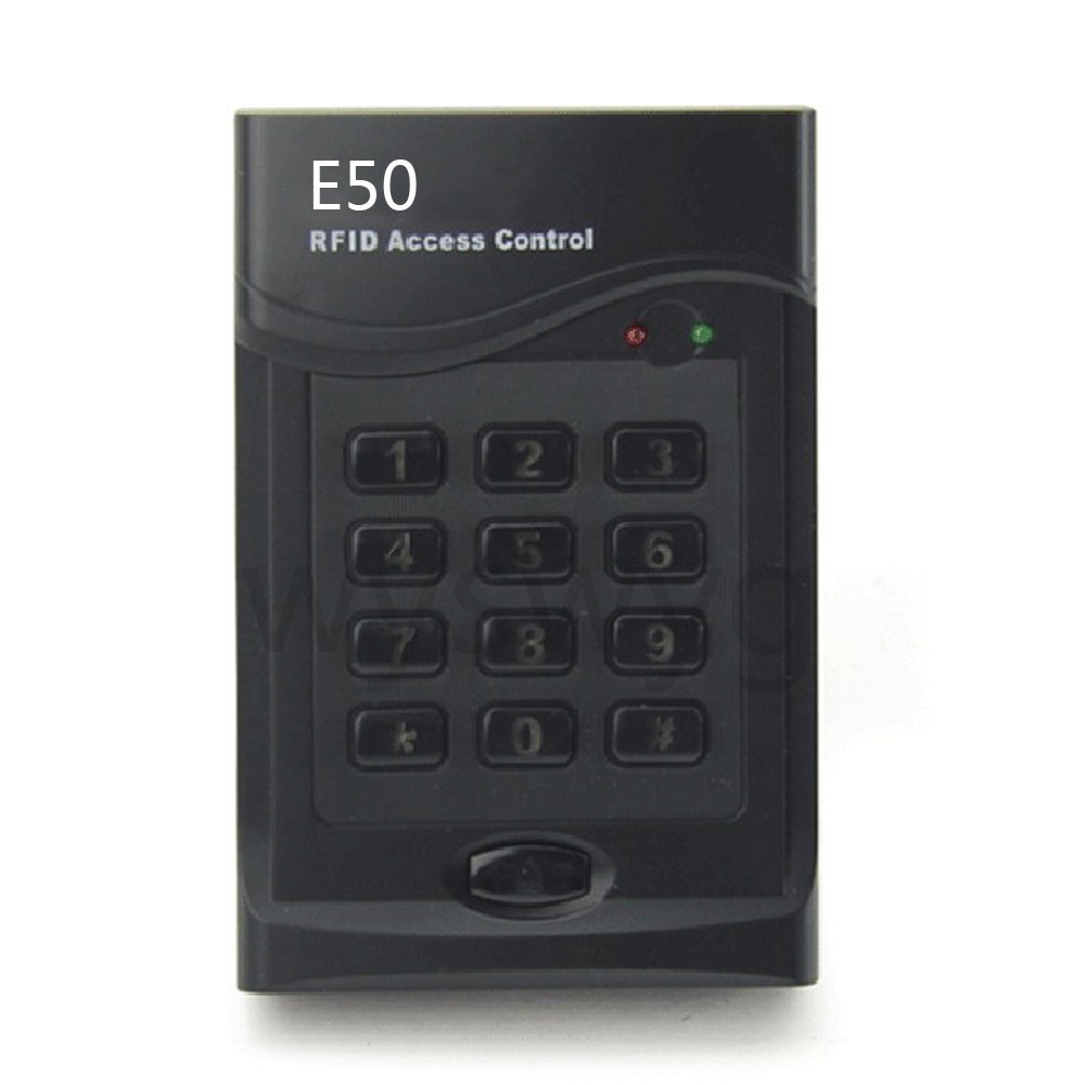 Proximity RFID ID Card Reader Keypad Access Control Wiegand26 E50 black 5cards