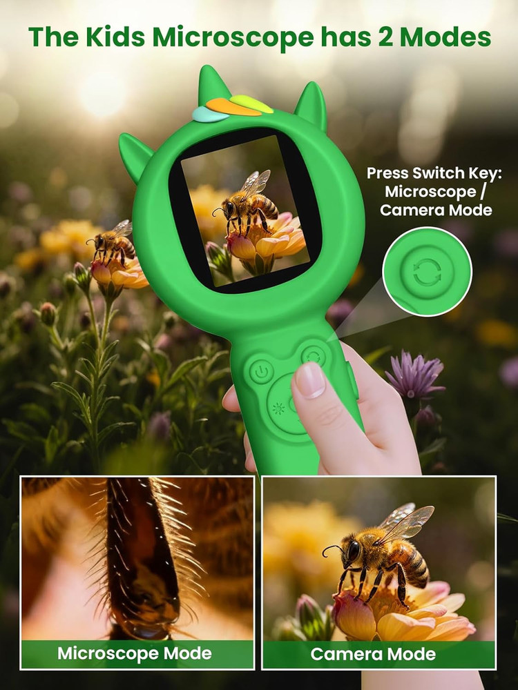Microscope for Kids, Auto-Focus Handheld Digital Microscopes with 2.0" Screen, 8