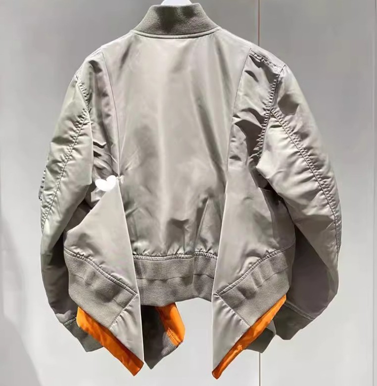 2024AW Lady Sacai Luck Spliced Folded Irregular Ruffle Edge Jacket