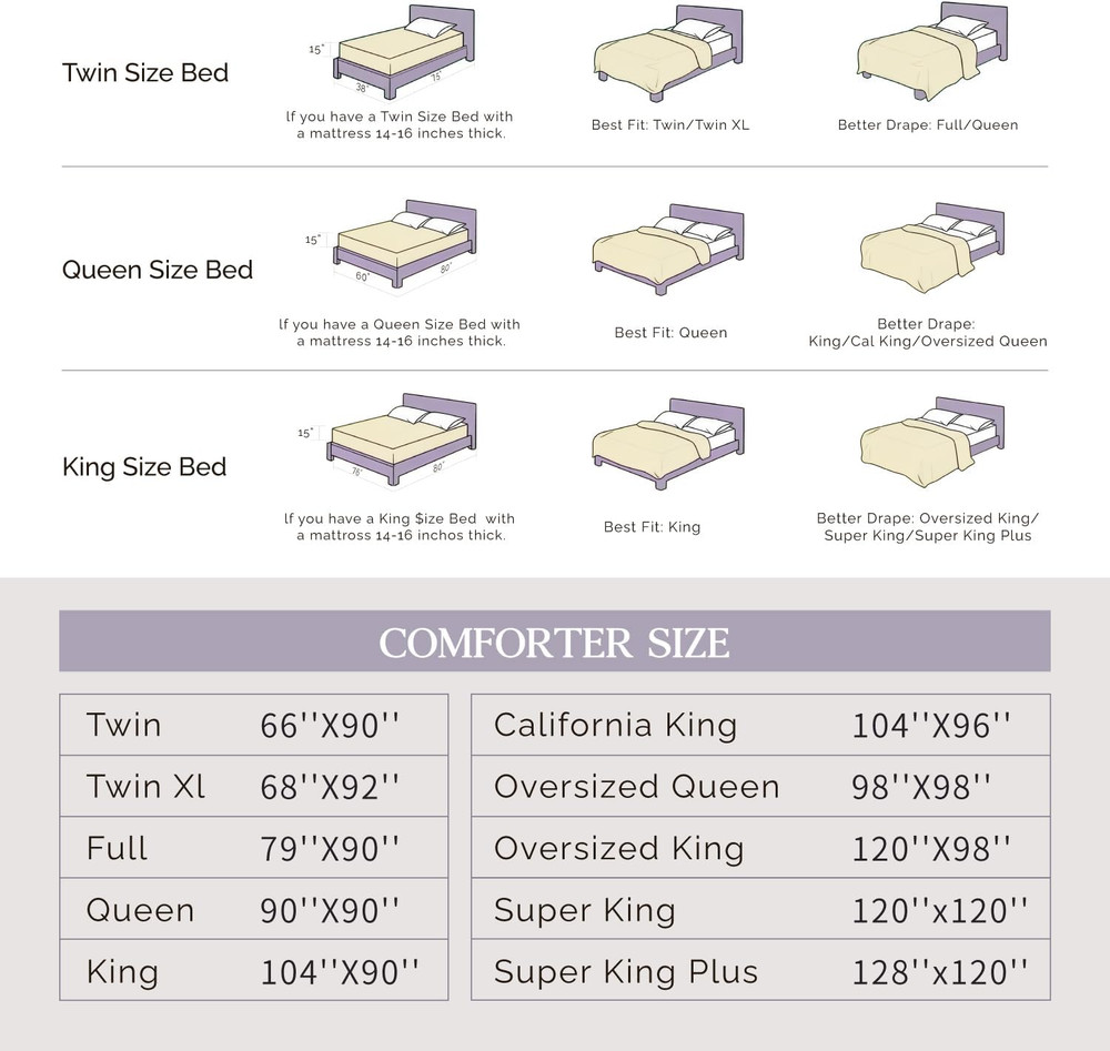 Queen Size Comforter Set Grayish Blue, Solid Bed Comforter Set 3 Pieces, Soft Co