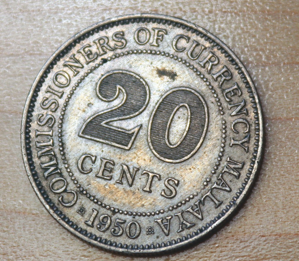 1950 Malaya 20 Cents