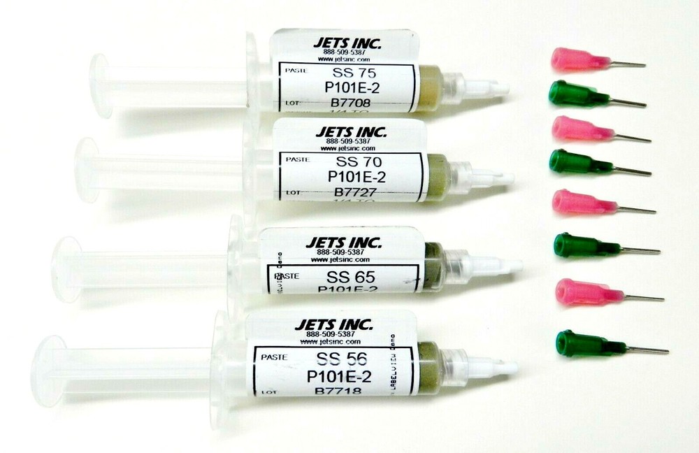 JTS Silver Solder Paste E-Soft Easy Medium Hard 1/4Toz. Syringe Soldering Paste